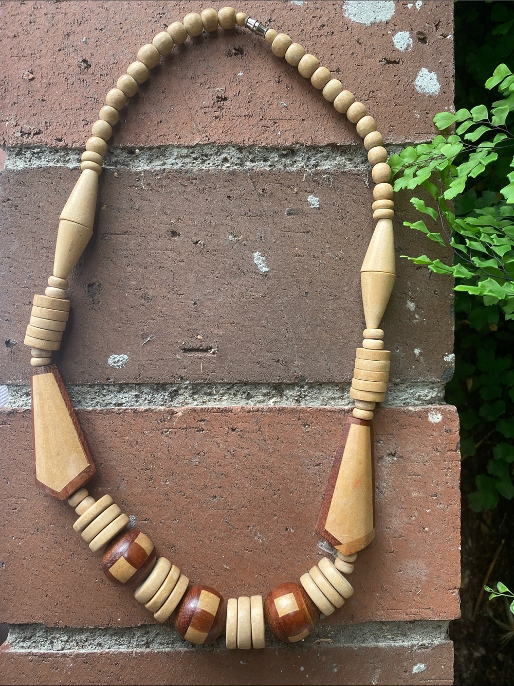 1980s Wooden Bead Necklace